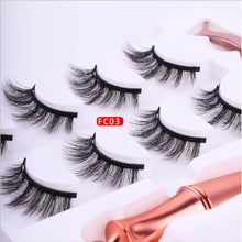 Load image into Gallery viewer, 4 Pairs 5 Magnet Natural Long Magnetic Eyelashes Set Magnetic False Eye Lashes With Magnetic Eyeliner And Tweezer
