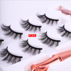 4 Pairs 5 Magnet Natural Long Magnetic Eyelashes Set Magnetic False Eye Lashes With Magnetic Eyeliner And Tweezer
