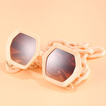 Load image into Gallery viewer, Fashion Punk Square Sunglasses Women Vintage Unique Chain Polygon Sun Glasses Female Shades Large Frame UV400 Eyewear H17