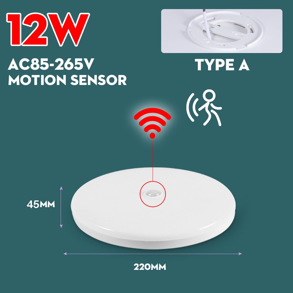 Night Light Led Lamp with Motion Sensor lights Ceiling Night Lamp 220V 110V 20/30/40W For Toilet Lighting Home Bedroom Decor