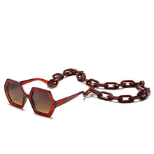 Load image into Gallery viewer, Fashion Punk Square Sunglasses Women Vintage Unique Chain Polygon Sun Glasses Female Shades Large Frame UV400 Eyewear H17