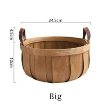 Load image into Gallery viewer, Storage Basket Japanese Protable Handmade Case Kitchen Vegetable Storage Case Picnic Food Basket Wood Basket For Loading Food