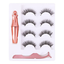 Load image into Gallery viewer, 4 Pairs 5 Magnet Natural Long Magnetic Eyelashes Set Magnetic False Eye Lashes With Magnetic Eyeliner And Tweezer