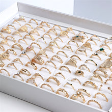 Load image into Gallery viewer, Wholesale 100pcs/Lot Vintage Bohemia Geometry Flowers Silver Plated Finger Rings For Women Mix Style Fashion Jewelry