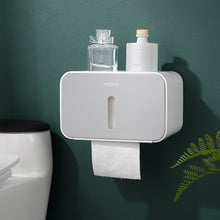 Load image into Gallery viewer, Waterproof Wall Toilet paper box toilet paper towel rack toilet household free punch wall hanging creative pumping Box Home
