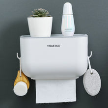 Load image into Gallery viewer, Waterproof Wall Toilet paper box toilet paper towel rack toilet household free punch wall hanging creative pumping Box Home