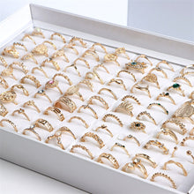 Load image into Gallery viewer, Wholesale 100pcs/Lot Vintage Bohemia Geometry Flowers Silver Plated Finger Rings For Women Mix Style Fashion Jewelry