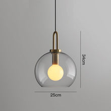 Load image into Gallery viewer, Postmodern ins Pendant Lights Luxury Restaurant Lamps Nordic Bar Bedroom Bedside Glass Ball Single Hanging Lamp