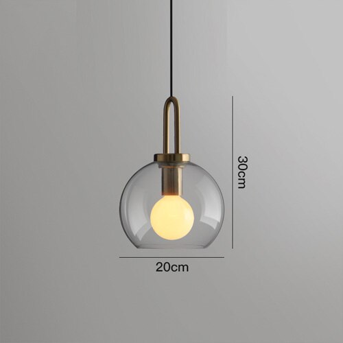 Postmodern ins Pendant Lights Luxury Restaurant Lamps Nordic Bar Bedroom Bedside Glass Ball Single Hanging Lamp