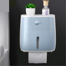 Load image into Gallery viewer, Waterproof Wall Toilet paper box toilet paper towel rack toilet household free punch wall hanging creative pumping Box Home