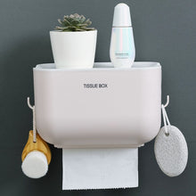 Load image into Gallery viewer, Waterproof Wall Toilet paper box toilet paper towel rack toilet household free punch wall hanging creative pumping Box Home