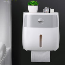 Load image into Gallery viewer, Waterproof Wall Toilet paper box toilet paper towel rack toilet household free punch wall hanging creative pumping Box Home