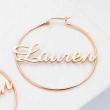 Load image into Gallery viewer, DOREMI 304 Stainless Steel Letter Earrings Round Custom Name Earrings  Female Nameplate Earrings  Anti-allergy 25-100mm