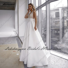 Load image into Gallery viewer, Lakshmigown Robe Satin Boho Wedding Dress 2022 Vestidos V neck Sequins Beaded Sexy Bridal  Receipt Wedding Party Gowns Open Back