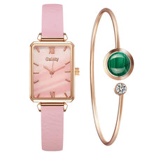 Load image into Gallery viewer, Gaiety Brand Women Watches Fashion Square Ladies Quartz Watch Bracelet Set Green Dial Simple Rose Gold Mesh Luxury Women Watches