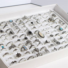 Load image into Gallery viewer, Wholesale 100pcs/Lot Vintage Bohemia Geometry Flowers Silver Plated Finger Rings For Women Mix Style Fashion Jewelry
