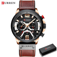 Load image into Gallery viewer, CURREN Casual Sport Watches for Men Blue Top Brand Luxury Military Leather Wrist Watch Man Clock Fashion Chronograph Wristwatch