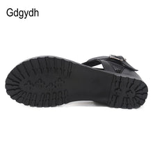 Load image into Gallery viewer, Gdgydh Promotion 2021 Summer Sandals Women Zipper Design Cover Heel Lady Party Shoes Leather Open Toe Woman Sandals Flip Flops