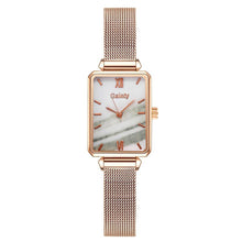 Load image into Gallery viewer, Gaiety Brand Women Watches Fashion Square Ladies Quartz Watch Bracelet Set Green Dial Simple Rose Gold Mesh Luxury Women Watches