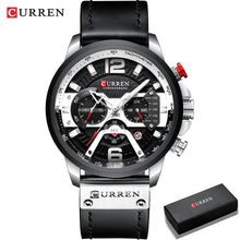 Load image into Gallery viewer, CURREN Casual Sport Watches for Men Blue Top Brand Luxury Military Leather Wrist Watch Man Clock Fashion Chronograph Wristwatch
