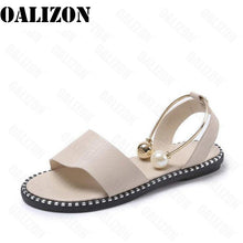 Load image into Gallery viewer, 2022 New Summer Women Beaded Pearly Sandals Slippers Shoes Ladies Flats Sandals Flip Flop Casual Flat Slingback Sandals Shoes..