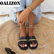 Load image into Gallery viewer, Classic Designer New 2022 Women Flat Flip Flops Double Chain Sandal Slippers Shoes Women Lady Flats Slippers Sandals Shoes Woman