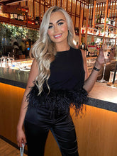 Load image into Gallery viewer, Crop Top Women White Chic Feathers Cami Female Y2K Summer Sexy Sleeveless Tank Tops New Fashion Club Party Furry Tee Tops 2022