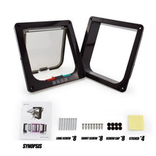 Load image into Gallery viewer, 4 Way Pet Magnetic Lock Door Cat Door Animal Small Pet Cat Dog Gate Smart Lock Plastic Door Easy To In and Out Safe Pet Supplies