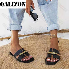 Load image into Gallery viewer, Classic Designer New 2022 Women Flat Flip Flops Double Chain Sandal Slippers Shoes Women Lady Flats Slippers Sandals Shoes Woman