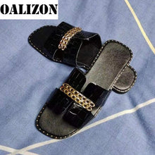 Load image into Gallery viewer, Classic Designer New 2022 Women Flat Flip Flops Double Chain Sandal Slippers Shoes Women Lady Flats Slippers Sandals Shoes Woman