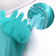 Load image into Gallery viewer, 1Pair Silicone Cleaning Gloves Kitchen  Silicone Dish Washing Glove for Household Scrubber Rubber Kitchen Clean Tool.