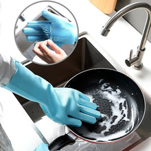 Load image into Gallery viewer, 1Pair Silicone Cleaning Gloves Kitchen  Silicone Dish Washing Glove for Household Scrubber Rubber Kitchen Clean Tool.