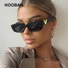 Load image into Gallery viewer, HOOBAN 2022 Fashion Cat Eye Sunglasses Luxury V Sun Glasses For Ladies Classic Rectangle Driving Eyewear UV400
