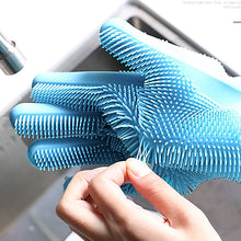 Load image into Gallery viewer, 1Pair Silicone Cleaning Gloves Kitchen  Silicone Dish Washing Glove for Household Scrubber Rubber Kitchen Clean Tool.