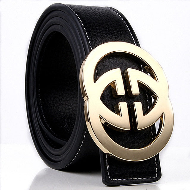 Solid Alloy G Belt High Quality Brand Designer Men's Real Genuine Leather Belts G BUCKLE