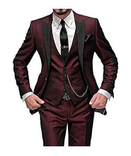 Load image into Gallery viewer, Notch Lapel Men 3 Piece Suits Complete With Jacket+Vest+Pants , Great For Any Formal Event