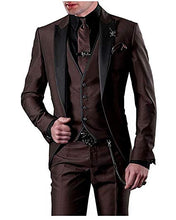 Load image into Gallery viewer, Notch Lapel Men 3 Piece Suits Complete With Jacket+Vest+Pants , Great For Any Formal Event