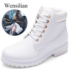 Load image into Gallery viewer, Designer Winter Ankle Snow Boots For Women Female Warm Fur White Boots Lace Up Bota Feminina Shoes For Women Botas Mujer
