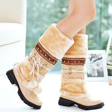 Load image into Gallery viewer, KARINLUNA Women Fur Boots Ladies Winter Shoes Woman Zipper Casual Knee Boots Keep Warm Snow Boots Black Big Size 35-46