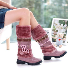 Load image into Gallery viewer, KARINLUNA Women Fur Boots Ladies Winter Shoes Woman Zipper Casual Knee Boots Keep Warm Snow Boots Black Big Size 35-46