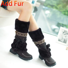 Load image into Gallery viewer, KARINLUNA Women Fur Boots Ladies Winter Shoes Woman Zipper Casual Knee Boots Keep Warm Snow Boots Black Big Size 35-46