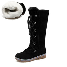 Load image into Gallery viewer, KARINLUNA Women Fur Boots Ladies Winter Shoes Woman Zipper Casual Knee Boots Keep Warm Snow Boots Black Big Size 35-46