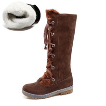 Load image into Gallery viewer, KARINLUNA Women Fur Boots Ladies Winter Shoes Woman Zipper Casual Knee Boots Keep Warm Snow Boots Black Big Size 35-46