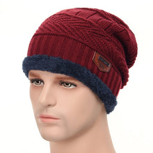 Load image into Gallery viewer, Fashion Knitted Winter Hats For Men Thick and Warm Men Winter Hat Black Autumn Beanie Hat Men Wool Ski Hats Beanies Bonnet 2019