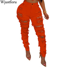 Load image into Gallery viewer, Women&#39;s Skinny Ripped Jeans Casual  Denim Cotton