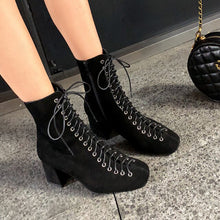 Load image into Gallery viewer, women ankle boots Genuine Leather 22-25.5 cm feet length Cowhide + cow suede Retro modern Martin boots ankle boots for women