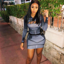 Load image into Gallery viewer, Woman&#39;s  Long Sleeve Print Dress Turn Down Collar Sexy Pencil