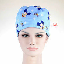 Load image into Gallery viewer, Unisex surgical caps Dentistry doctor nurse caps cotton breathable print adjustable pet hospital work hats beauty pharmacy hats