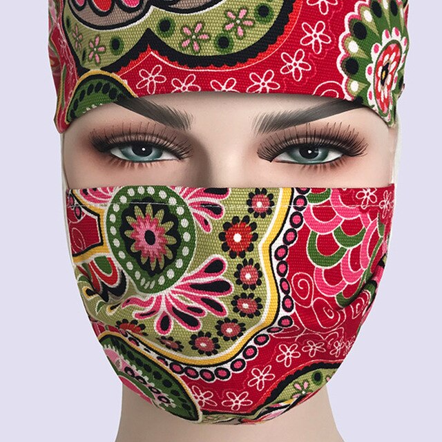 New veterinary clinic work hat Adjustable men's surgical cap practice nurse cap medical hat hospital doctor aboratory printing