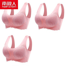 Load image into Gallery viewer, NANJIREN Women Clothing 3pcs Latex Bra Seamless Bras For Women Underwear Push Up No Trace Bralette With Pad Vest Top Bra